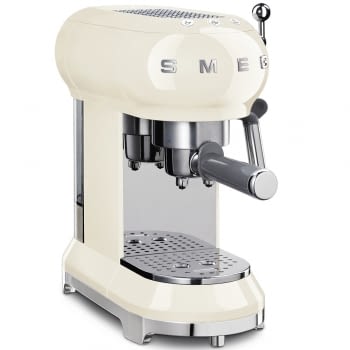 Cafetera Expresso ECF01CREU SMEG con Sistema de calentamiento Thermoblock | 3 filtros y portafiltros | Deposito 1L | Potencia 1350W | Color Crema