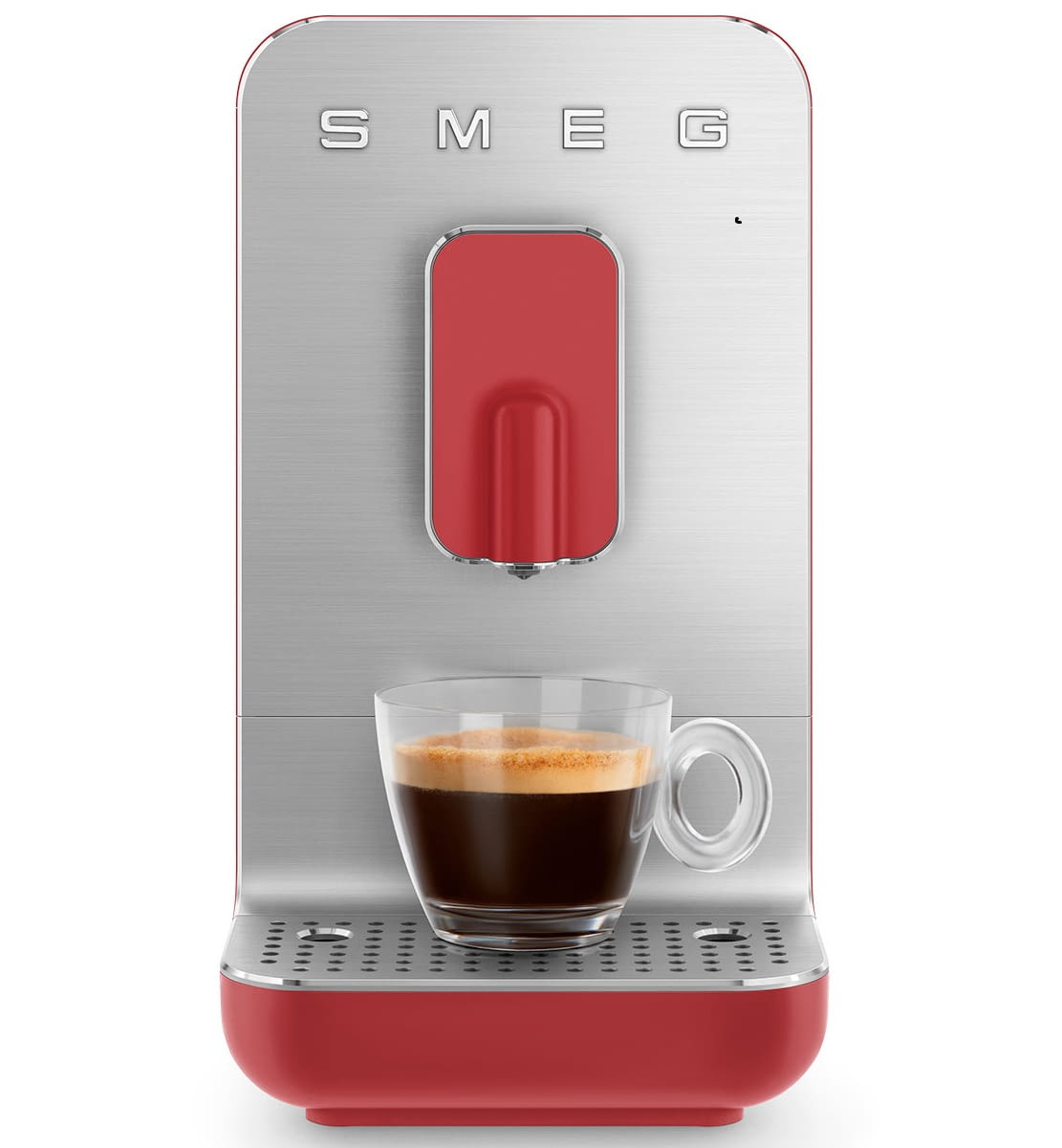 Cafetera Roja Smeg BCC01RDMEU 50'Style con Molinillo Integrado |1 Tipo de Té & 7 de Café | Sistema Anti-Goteo | 100% Automática