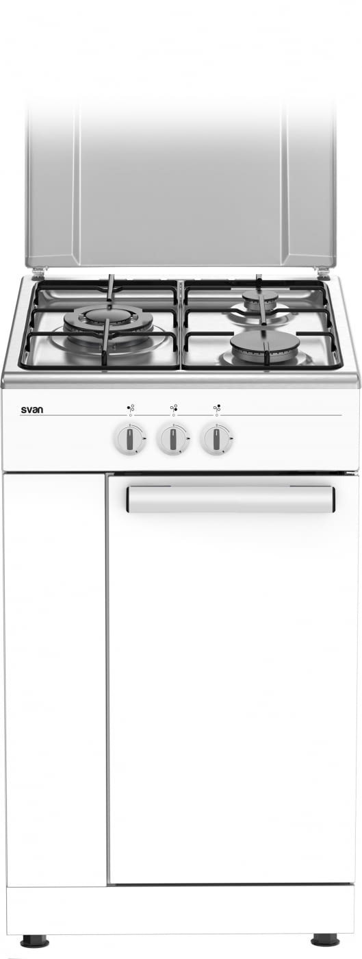 Cocina Svan SVK5302GBW Blanca | 50cm | Con Portabombonas | 3 quemadores | Gas Butano - 