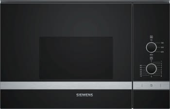 Microondas Integrable Siemens BF520LMR0 Inox Cristal Negro | 20 Litros | HumidClean | Mandos fijos | Sin Grill