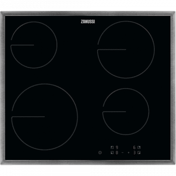 Placa de cocción vitrocerámica Zanussi ZHRN641X | Marco INOX | 4 zonas | 60 cm | Doble zona de 21cm