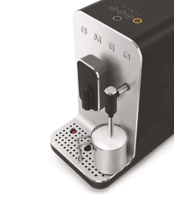 Cafetera Smeg Negra BCC02BLMEU 50'Style con Vaporizador y Molinillo Integrado | 8 funciones y función vapor | Sistema Anti-Goteo | 100% Automática