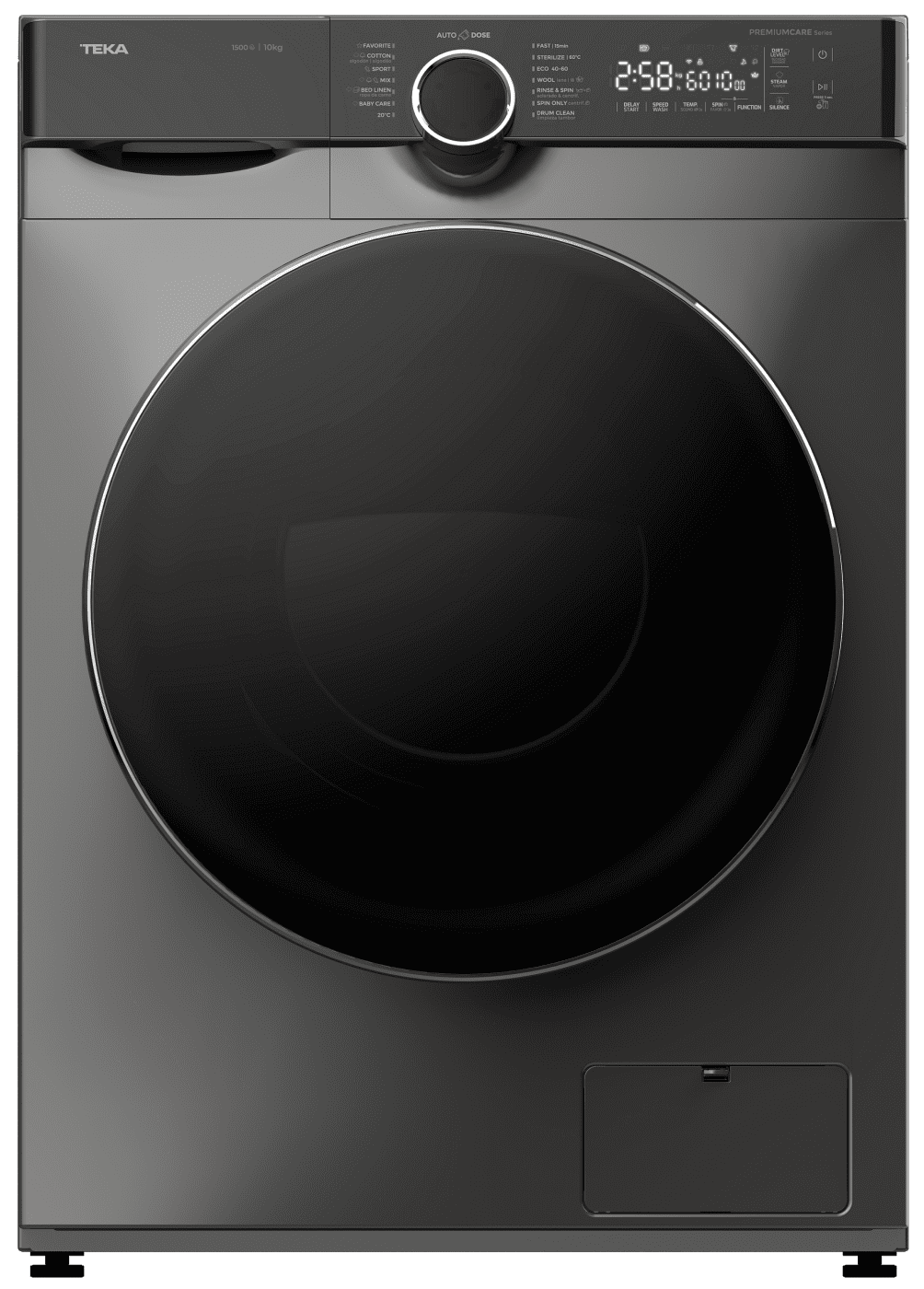 masculino Transistor lavar ▻ Lavadora Teka WMK 81050 (113900011) Inox Negro | 10kg | 1400 rpm | 14  programas | 16 funciones | Motor T-Inverter | Clase A | Funnatic.es