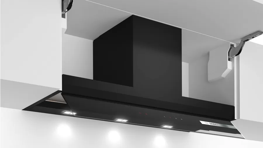 Campana Decorativa Integrada Bosch DBB97AM60 Cristal Negro | 90cm | Serie 6 | 749 m³/h | 63 dB(A) | Clase B